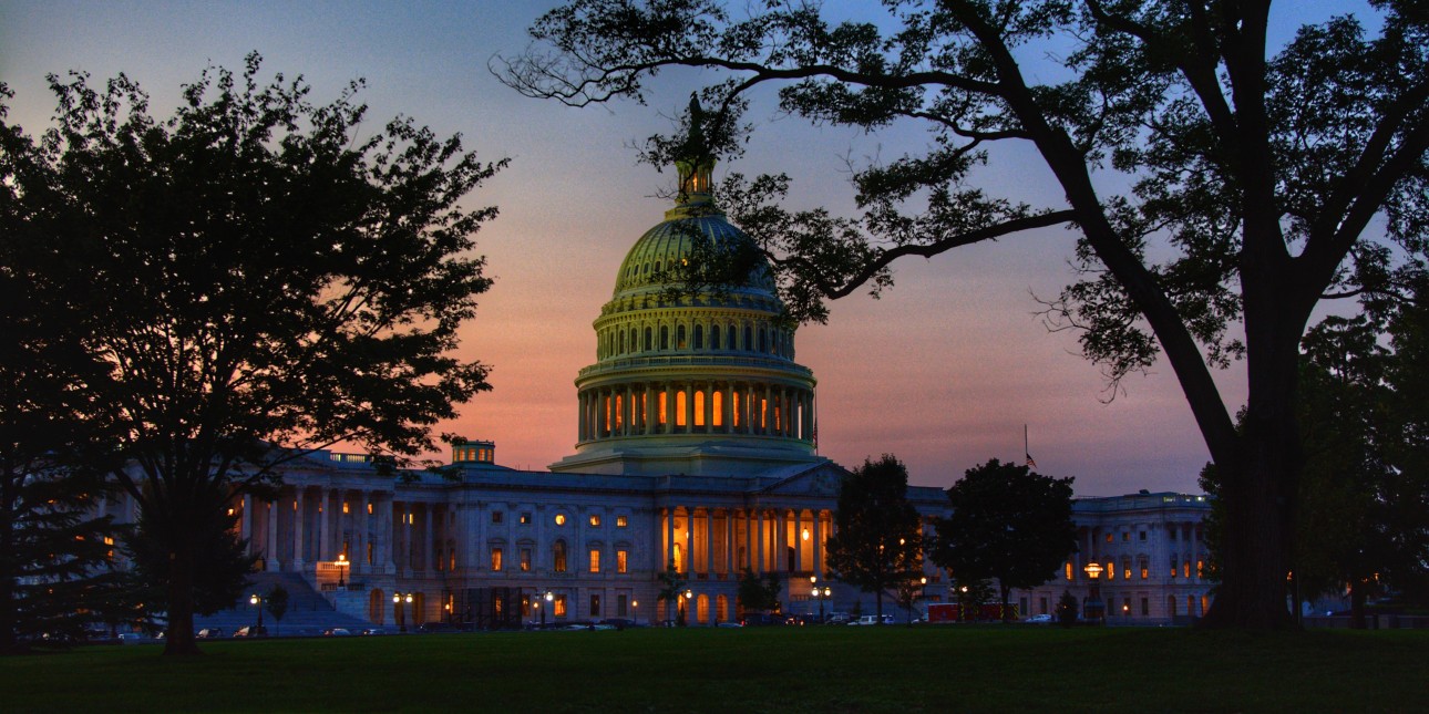 The United States Capitol Building At Dusk