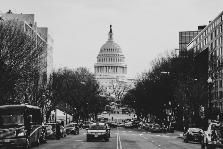 Busy street in Washington DC