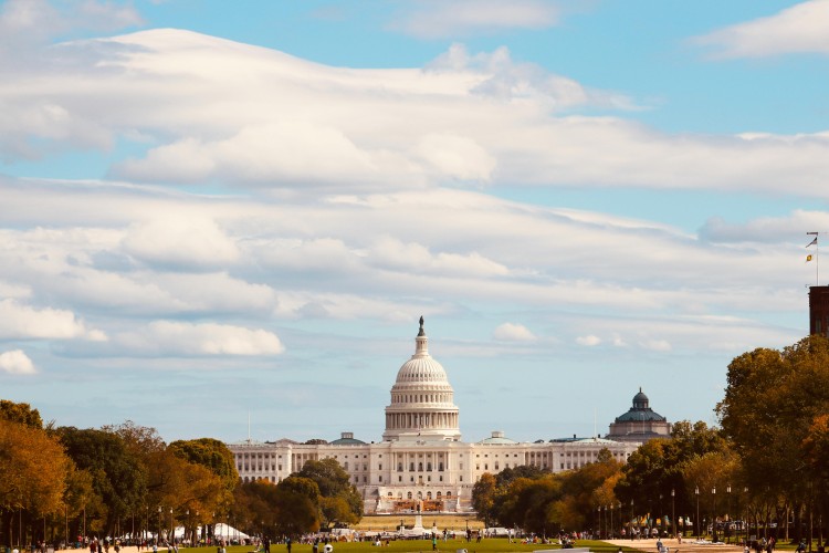 The US Capitol in autumn